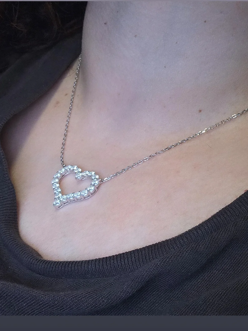 2 Ctw Moissanite Heart Halo Pendant Necklace - S925